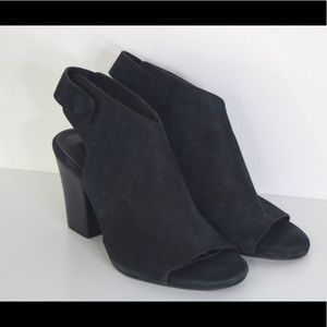 Steven by Steve Madden Black Forster Nubuck Leather Heels